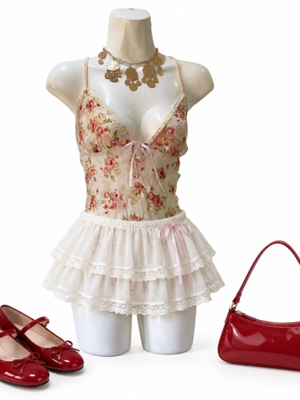 Princess Polly Pink Floral Lace Bodysuit Size 4